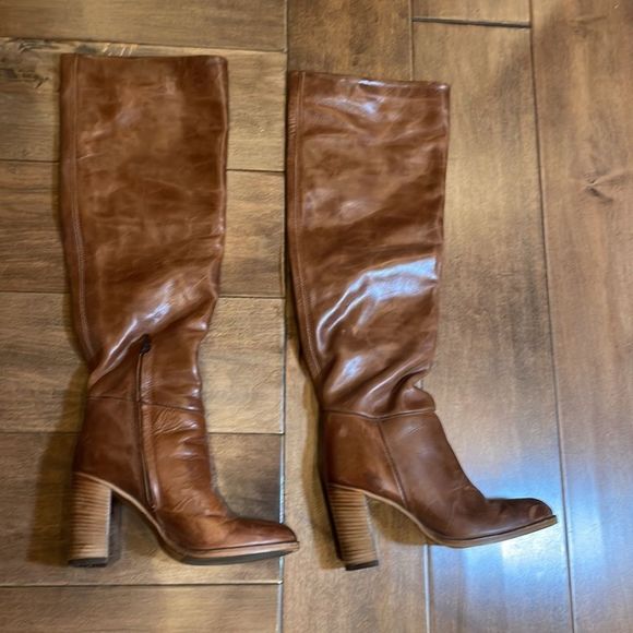 Free People Shoes - New Free People Dakota Taupe Brown Leather Over-The-Knee Tall Boots EU 39.5